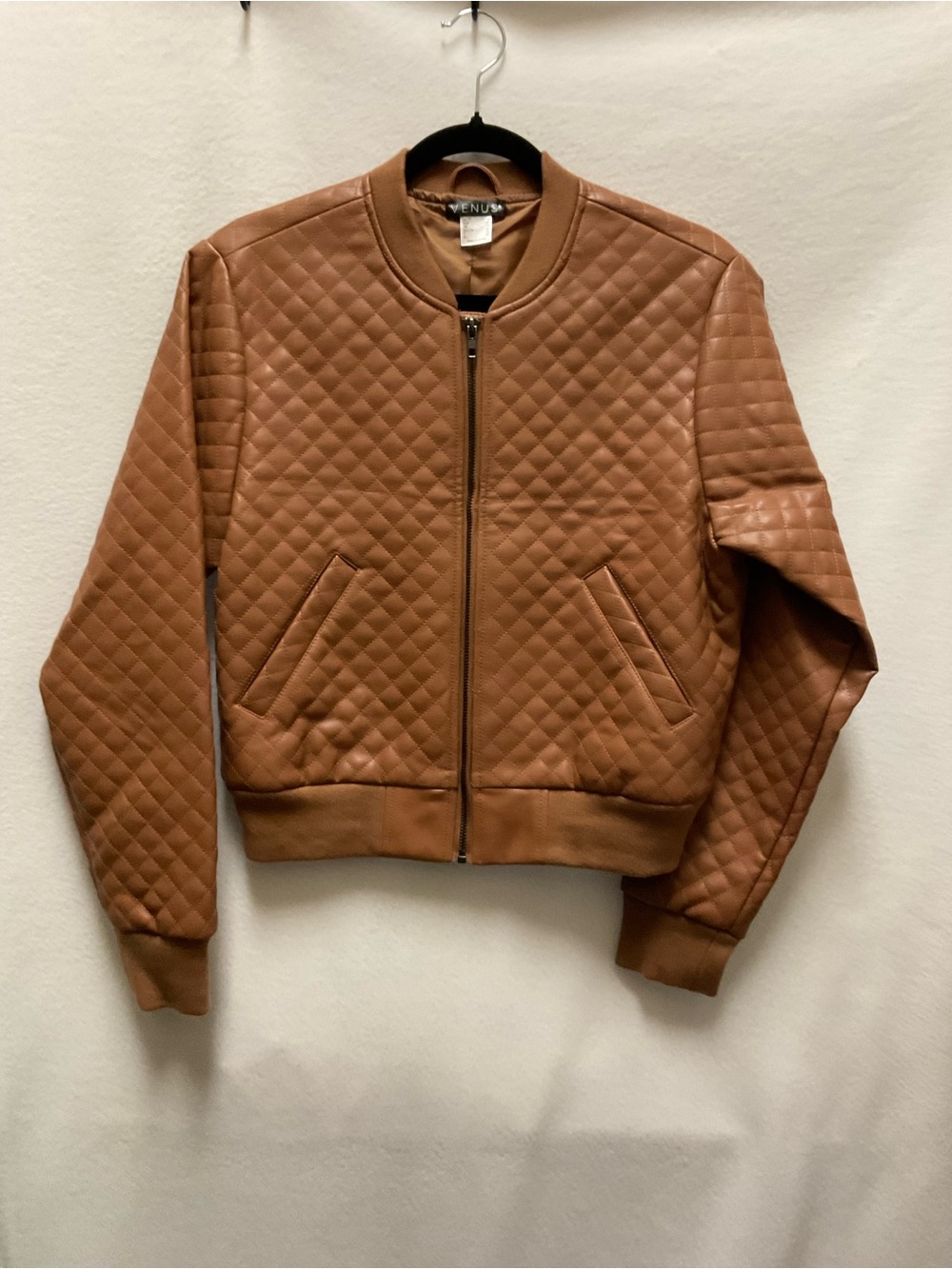 VENUS Quilted Bomber Jacket - Brown
